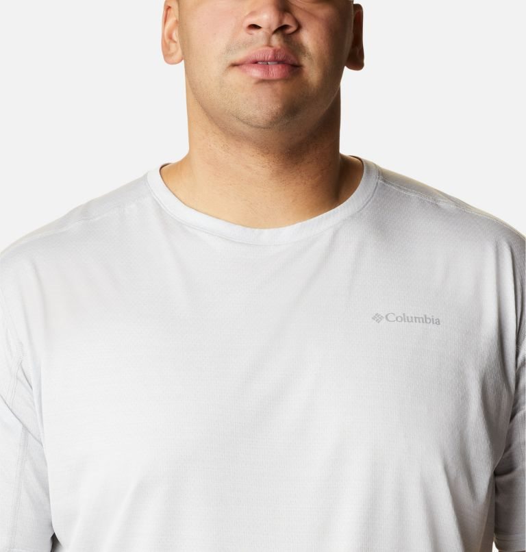 Men's Columbia Alpine Chill Zero Short Sleeve Crew T Shirts White | Plus Size CA-B5480